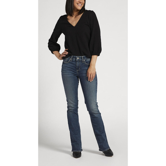 Silver Jeans Denim - Silver Jeans Suki Bootcut Denim Jeans Dark Wash Stretch Women's Plus Size 18 33L